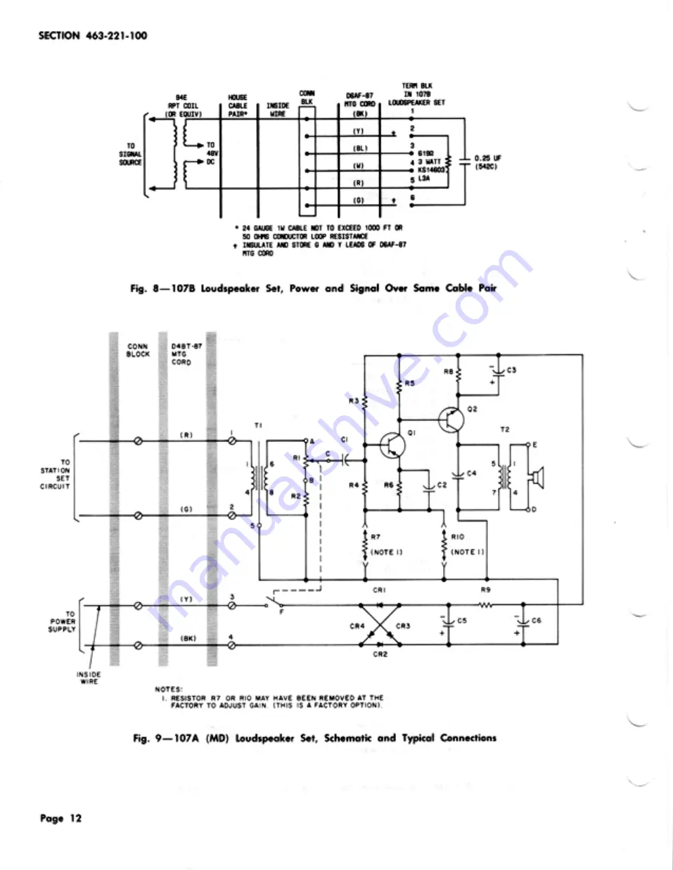 Bell System Practices SPOKESMAN 107 Series Manual Download Page 12