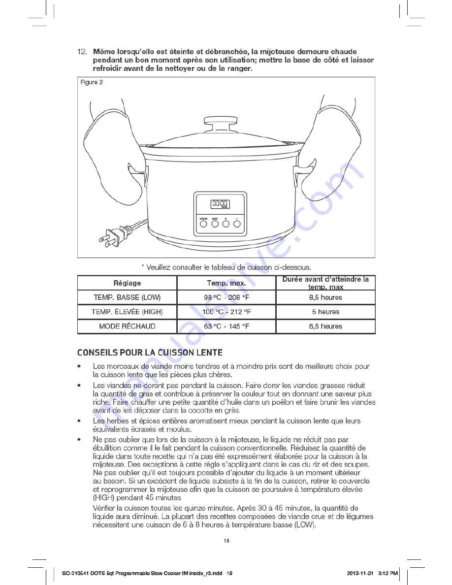 Bella 5Qt. Programmable Slow Cooker Instruction Manual Download Page 19