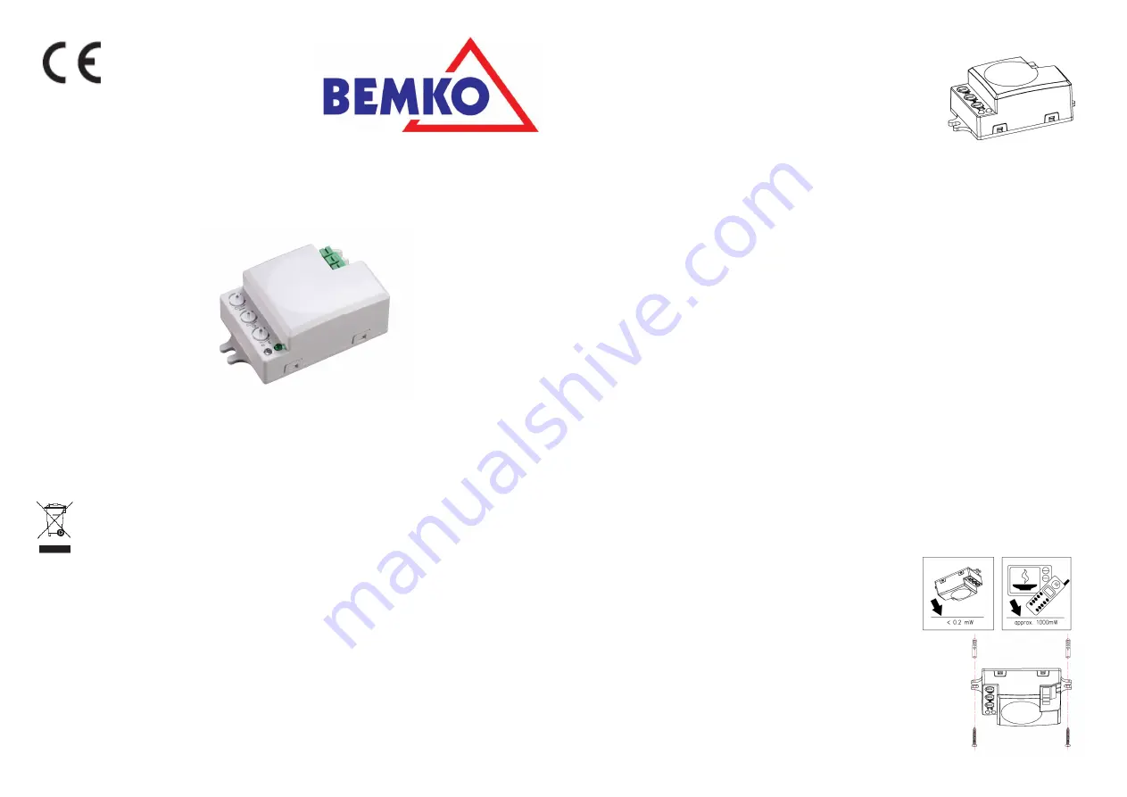 BEMKO SES73WH Instructions Manual Download Page 1