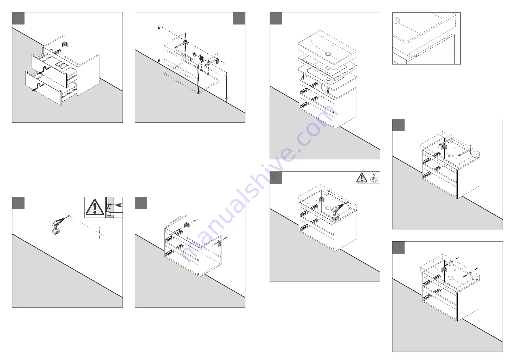 Ben Sanitair Avenue Ceramic 2 Drawers sink unit Installation Instruction Download Page 2