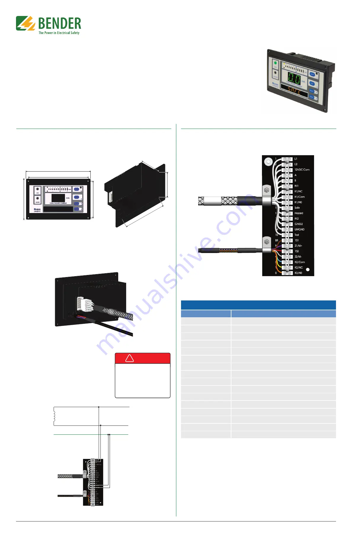 Bender LIM2010 Installation Bulletin / Reference Manual Download Page 1