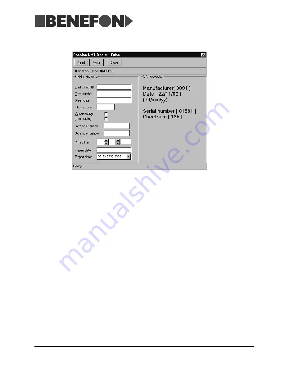 Benefon EXION TDP80DN Service Manual Download Page 19