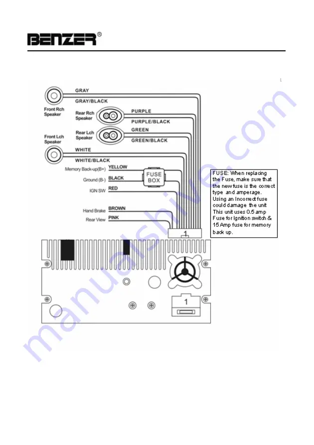 BENZER DV-9812 Installation & Owner'S Manual Download Page 10