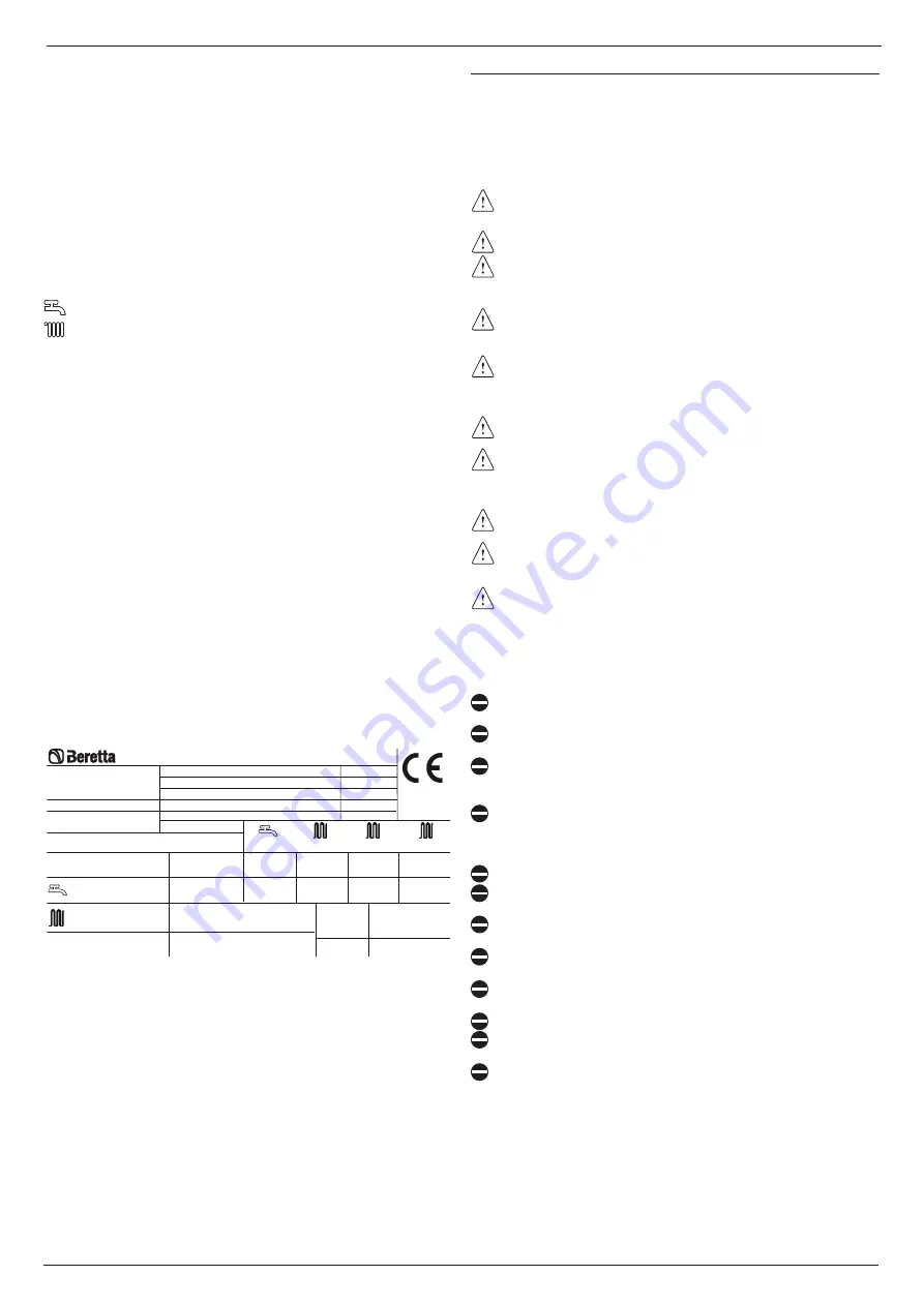 Beretta CIAO GREEN C.S.I. Installer And User Manual Download Page 26