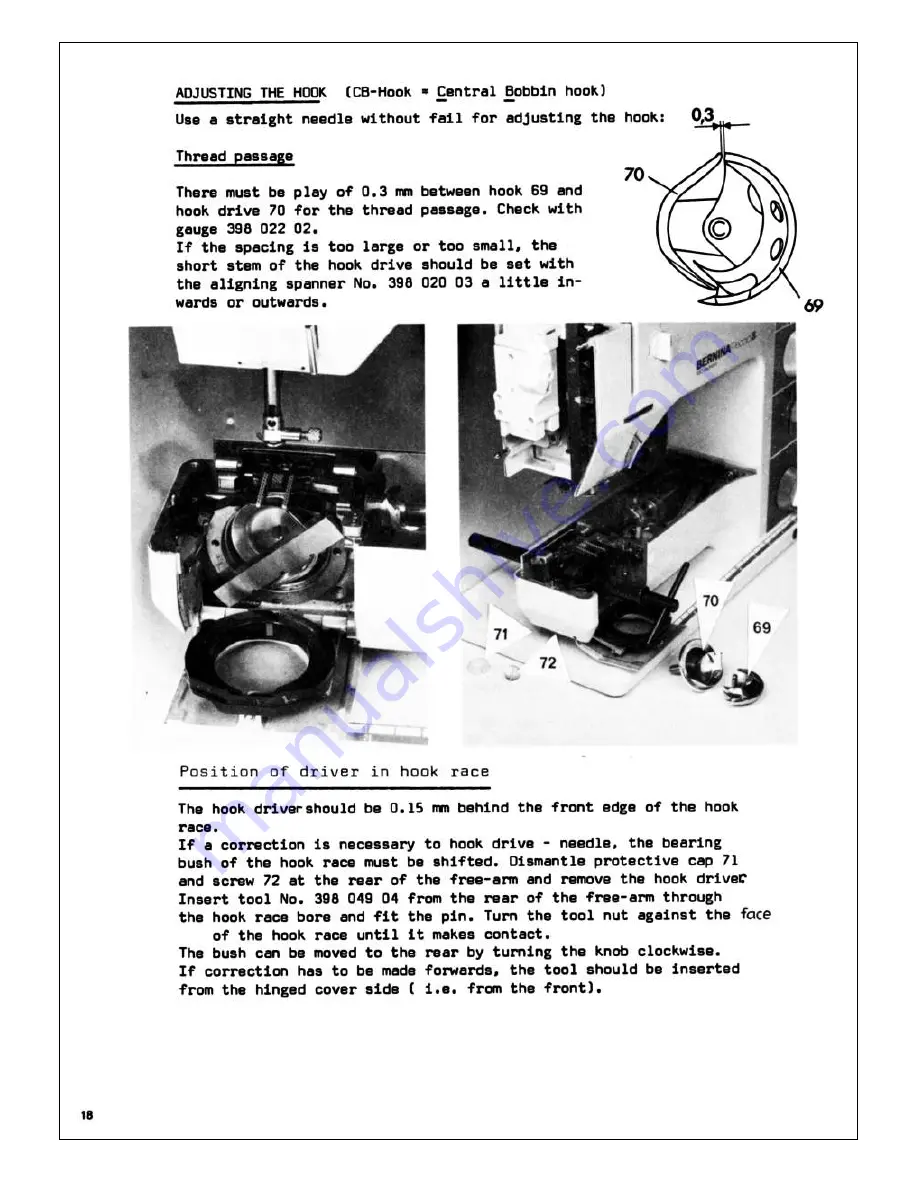 Bernina Record 930 Electronic Service Manual Download Page 19