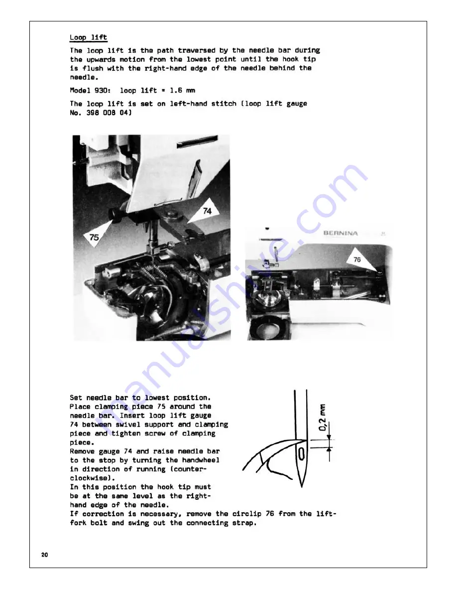 Bernina Record 930 Electronic Service Manual Download Page 21