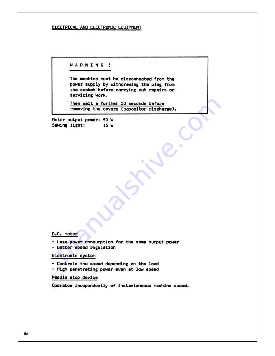 Bernina Record 930 Electronic Service Manual Download Page 53