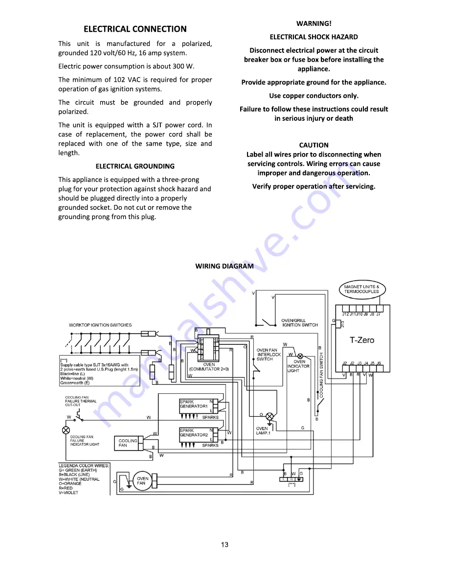 Bertazzoni HER36 6 GGV NE Скачать руководство пользователя страница 13