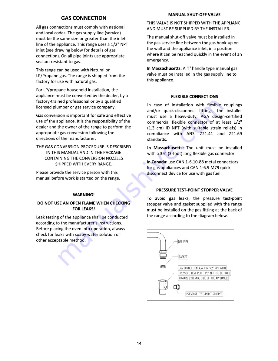 Bertazzoni HER36 6 GGV NE Installation, Use & Care Manual Download Page 14