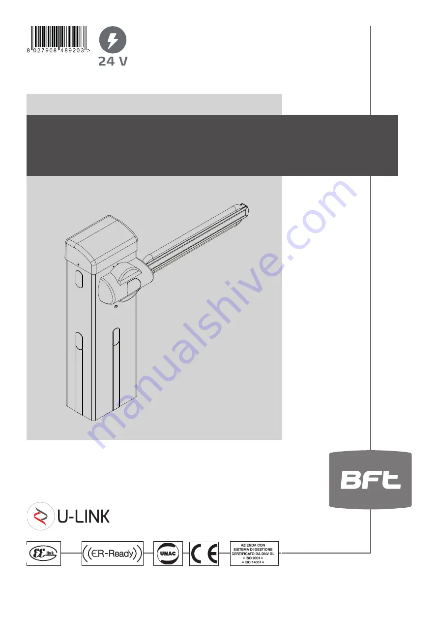 BFT GIOTTO BT A 30 U Installation And User Manual Download Page 1