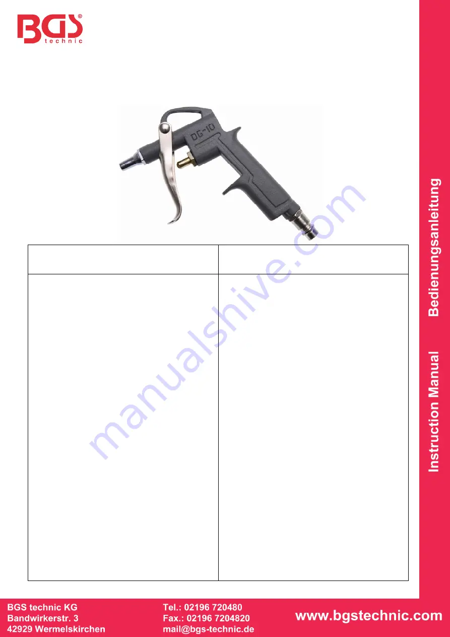 BGS technic 3212 Instruction Manual Download Page 1