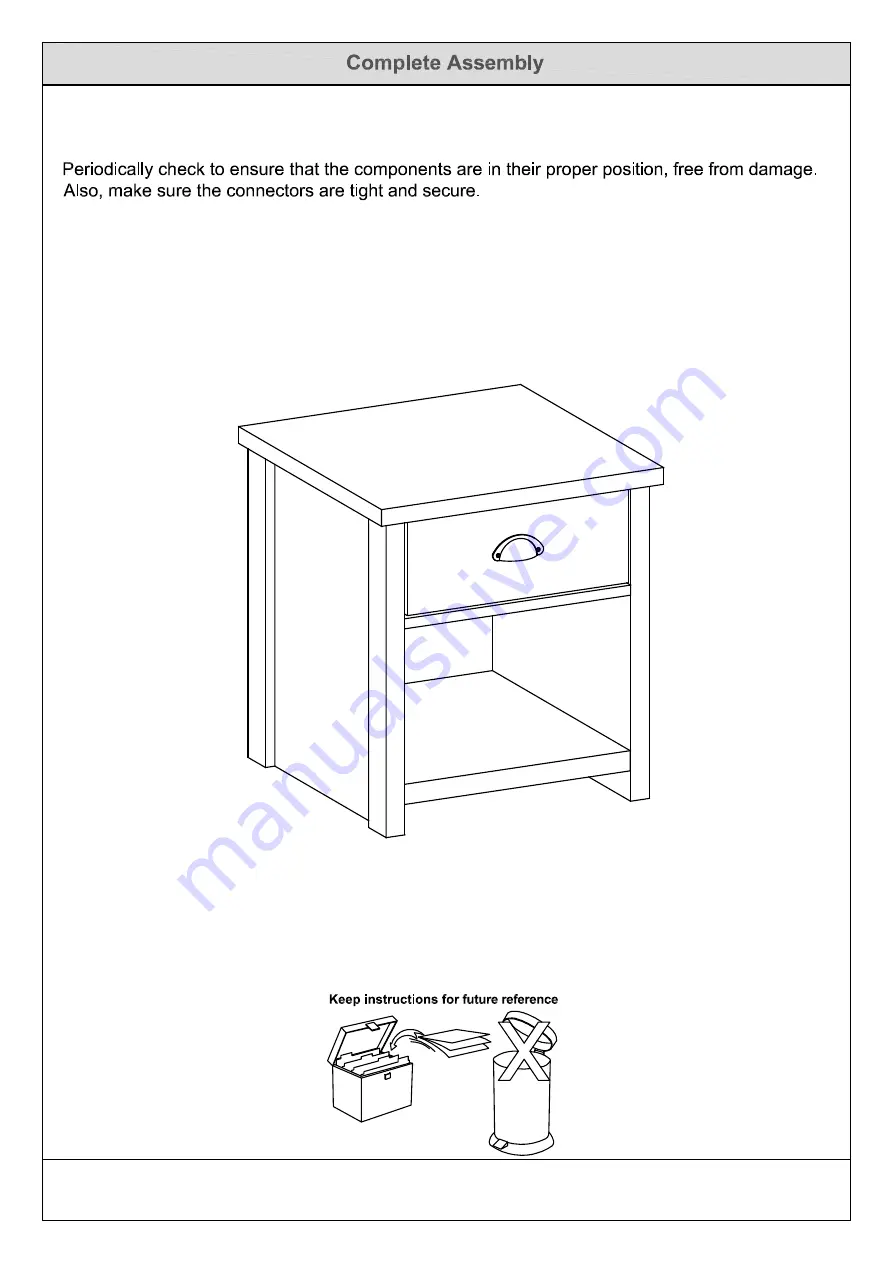 BIG FURNITURE WAREHOUSE LANCASTER LAMP TABLE Assembly Instructions Manual Download Page 12