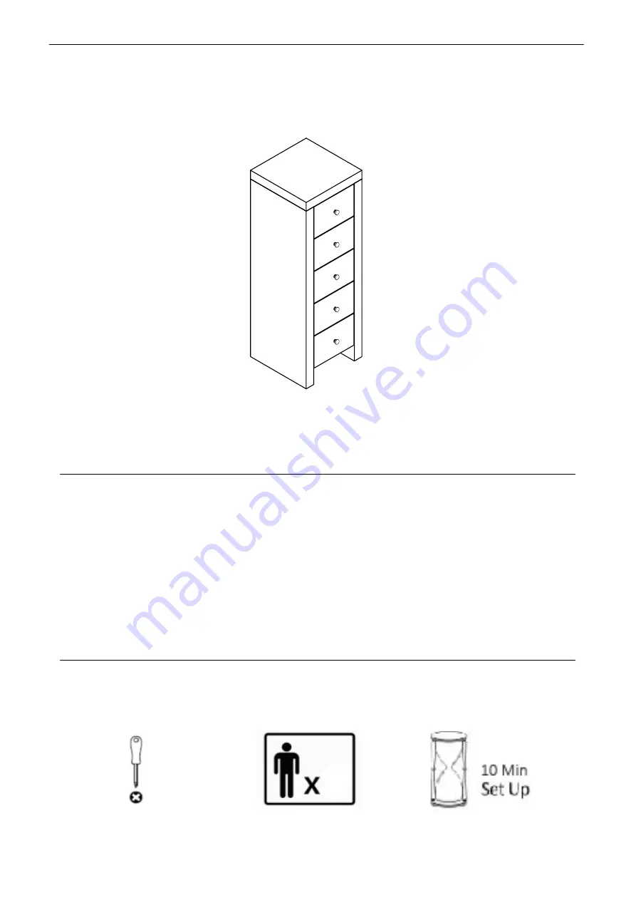 BIG FURNITURE WAREHOUSE MIRRORED 5 DRAWER SLIM CHEST Скачать руководство пользователя страница 1