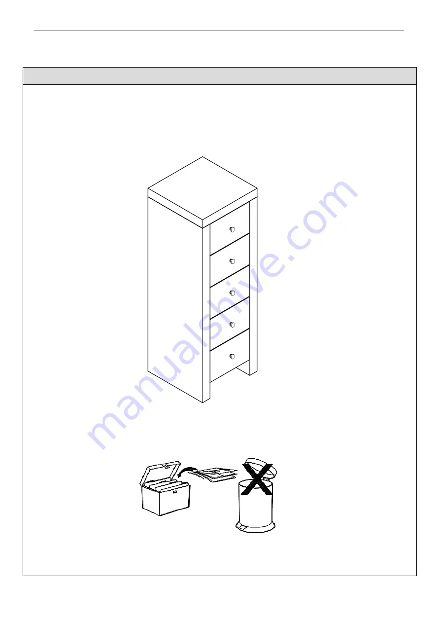 BIG FURNITURE WAREHOUSE MIRRORED 5 DRAWER SLIM CHEST Скачать руководство пользователя страница 6