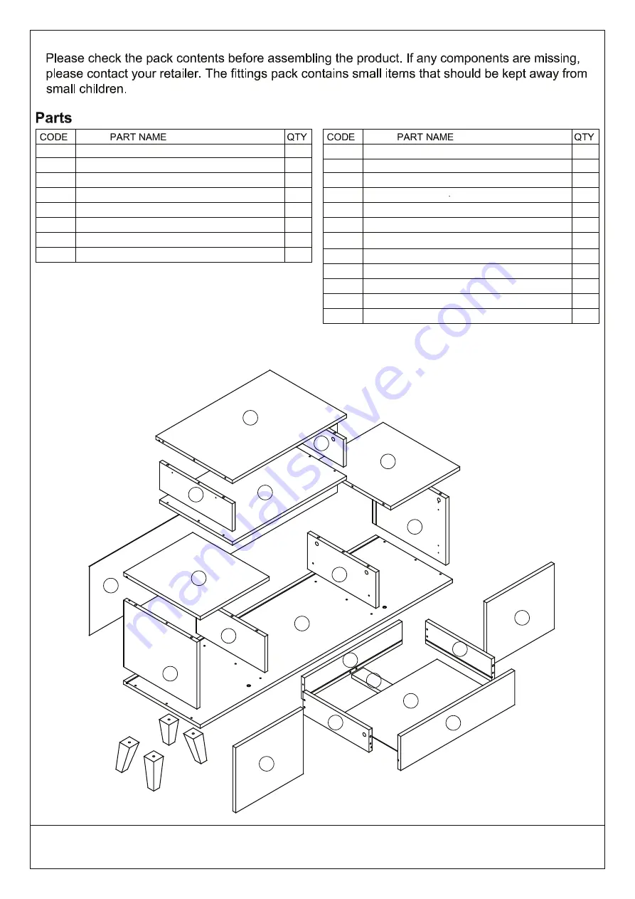 BIG FURNITURE WAREHOUSE MODENA TV UNIT Скачать руководство пользователя страница 3