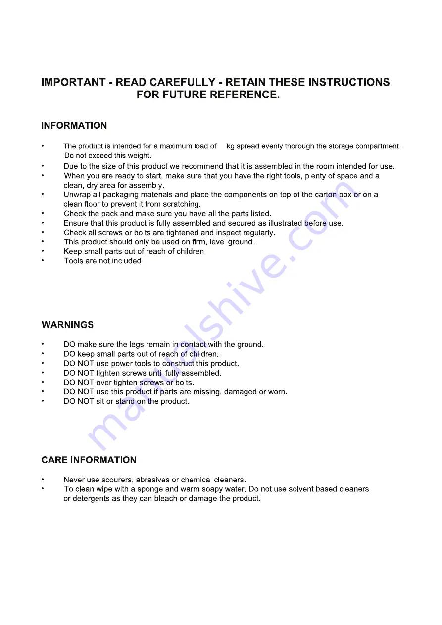 BIG FURNITURE WAREHOUSE POLAR G-POLTVUGRY Assembly Instructions Manual Download Page 2