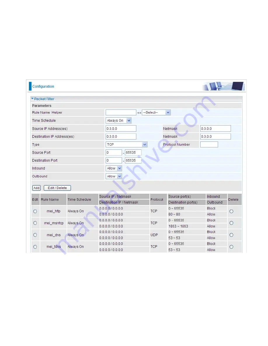 Billion BiPAC 7402GL R4 User Manual Download Page 72