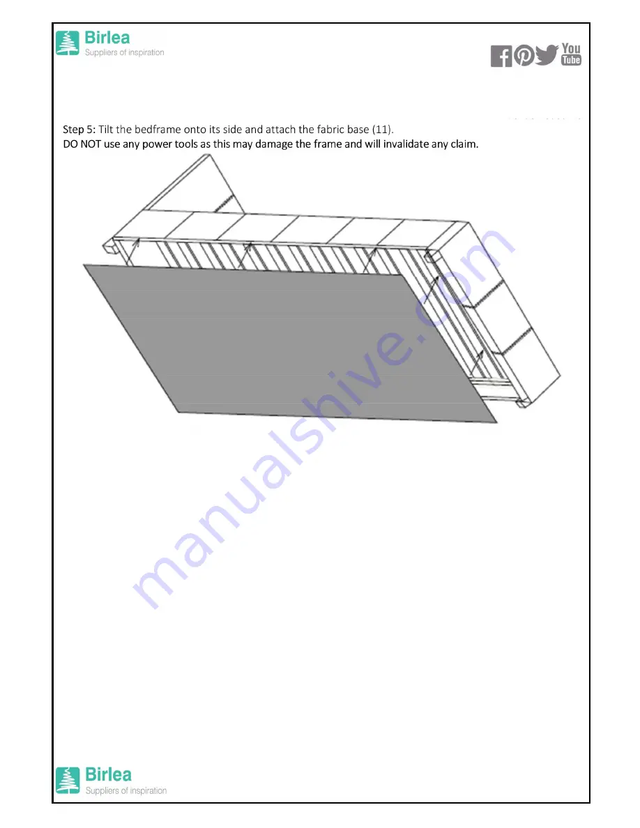 Birlea BERLIN OTTOMAN 4’6 Assembly Instructions Download Page 5