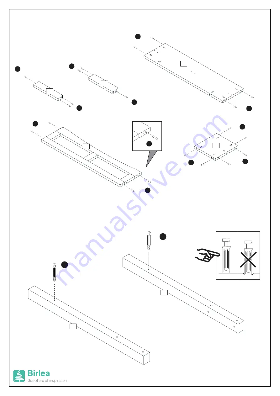 Birlea Corona 2 Drawer With Shelf Console Table Assembly Instructions Manual Download Page 4