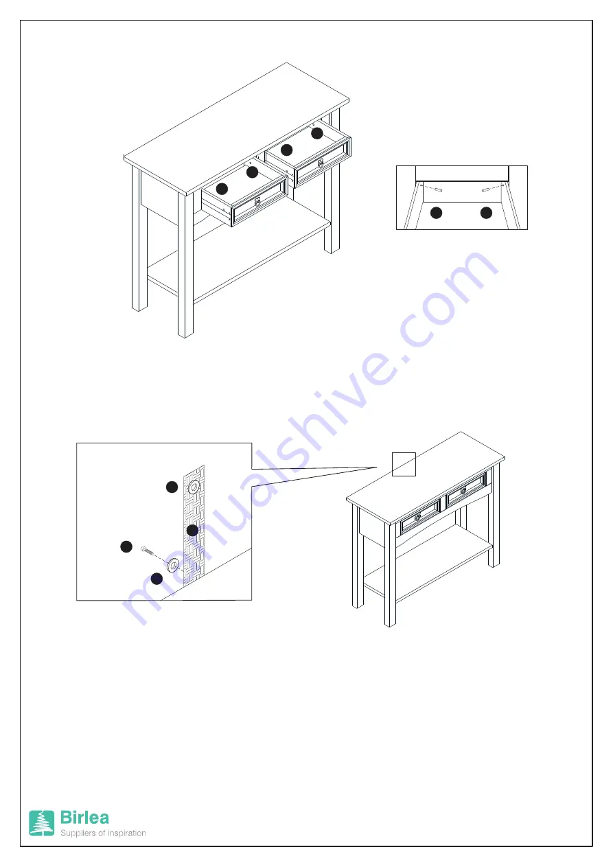 Birlea Corona 2 Drawer With Shelf Console Table Скачать руководство пользователя страница 8