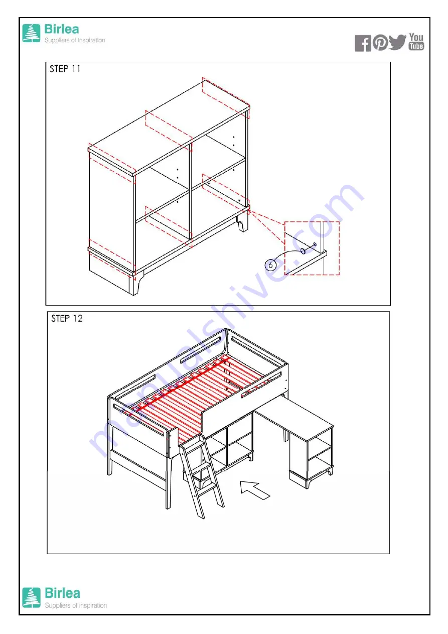 Birlea ISLINGTON MIDI SLEEPER Assembly Instructions Manual Download Page 17