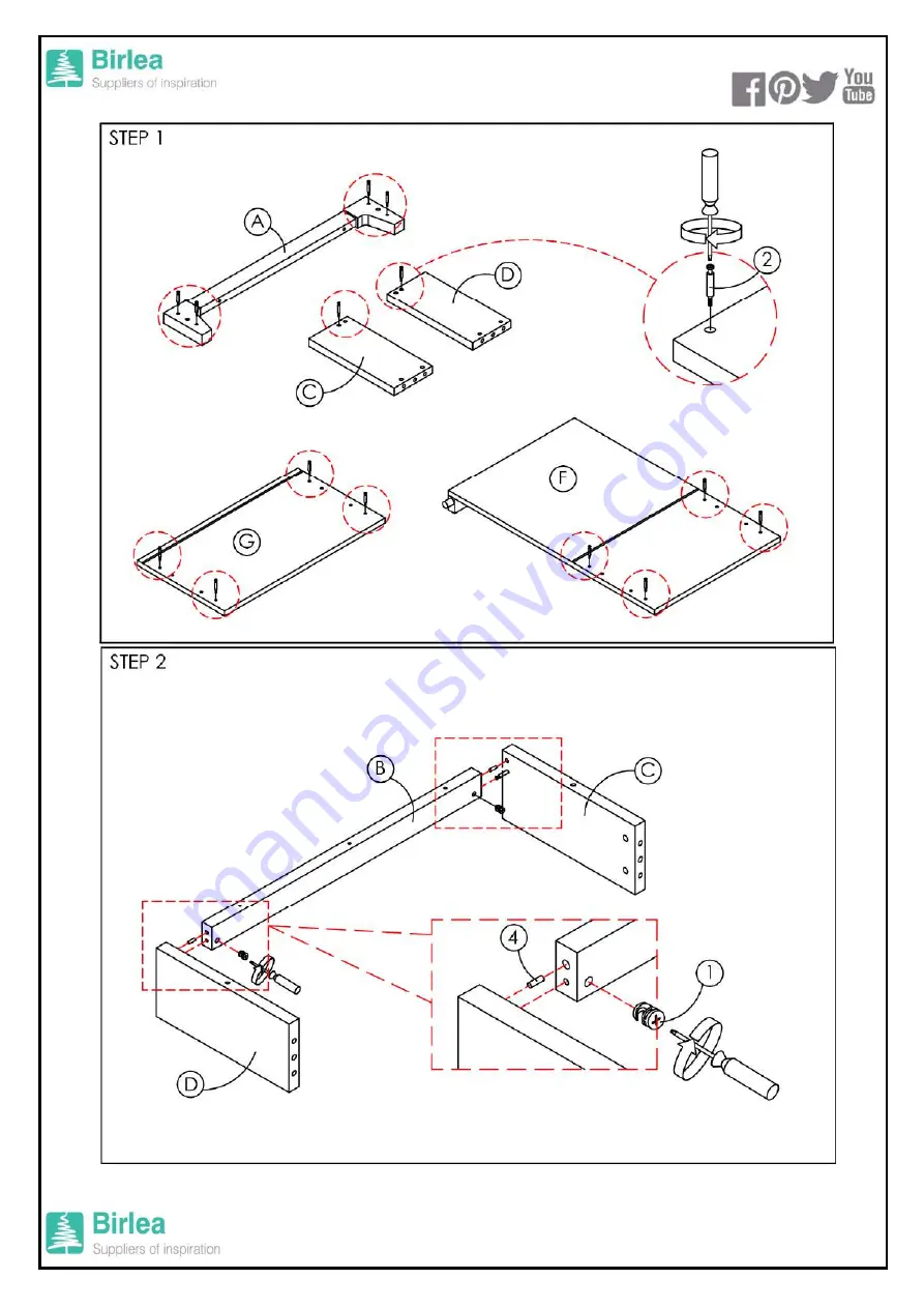 Birlea ISLINGTON MIDI SLEEPER Assembly Instructions Manual Download Page 20