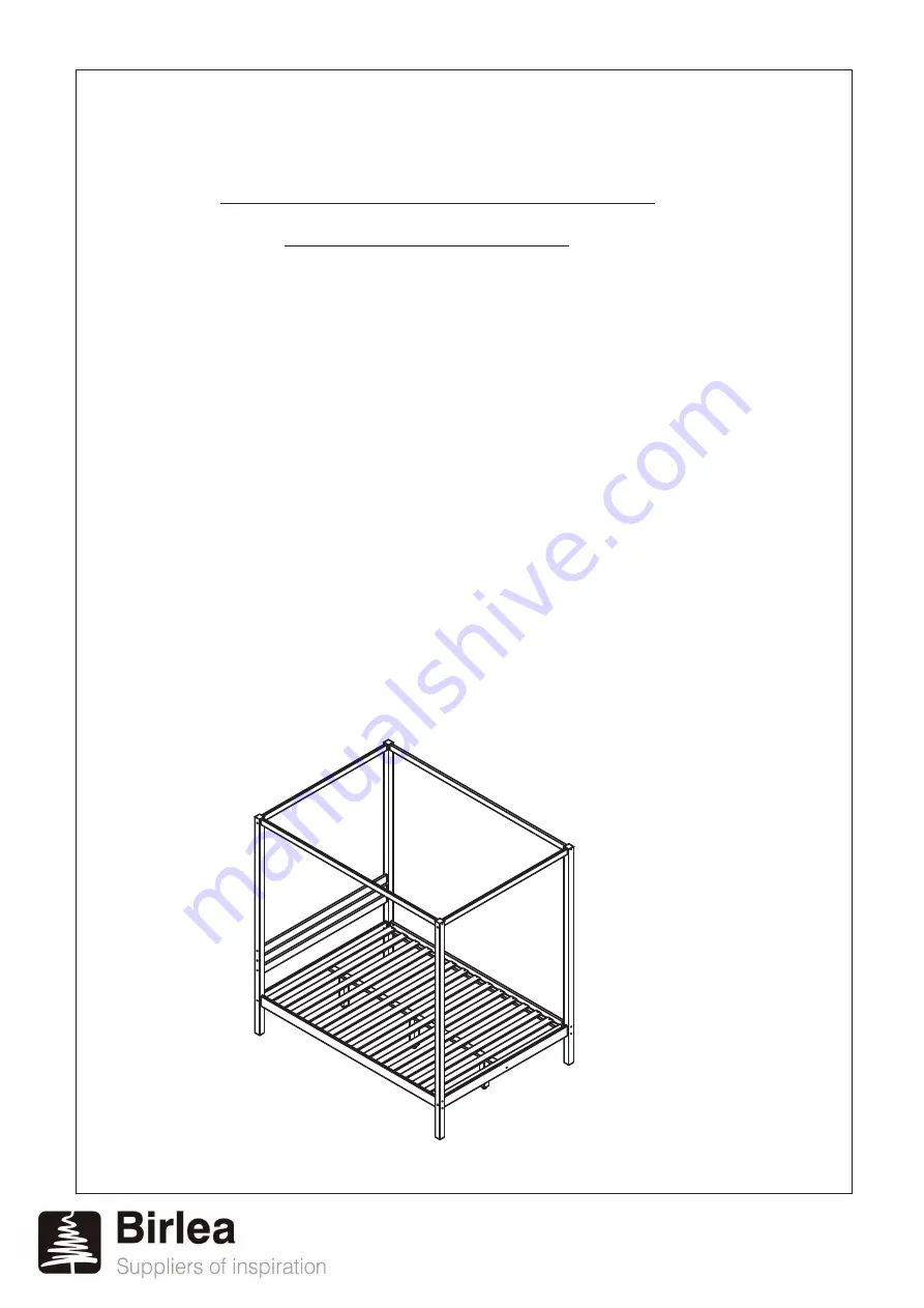 Birlea MERCIA FOUR POSTER BED Assembly Instruction Manual Download Page 2