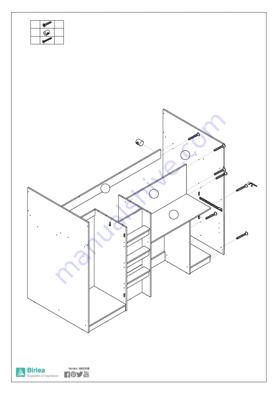 Birlea MERLIN HIGH SLEEPER Assembly Instructions Manual Download Page 13