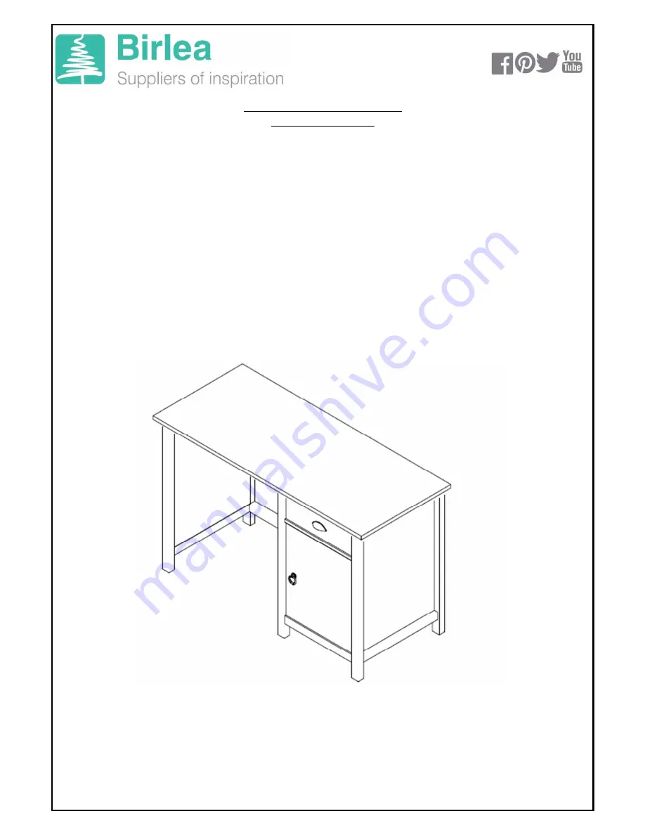 Birlea RICHMOND DESK Скачать руководство пользователя страница 1