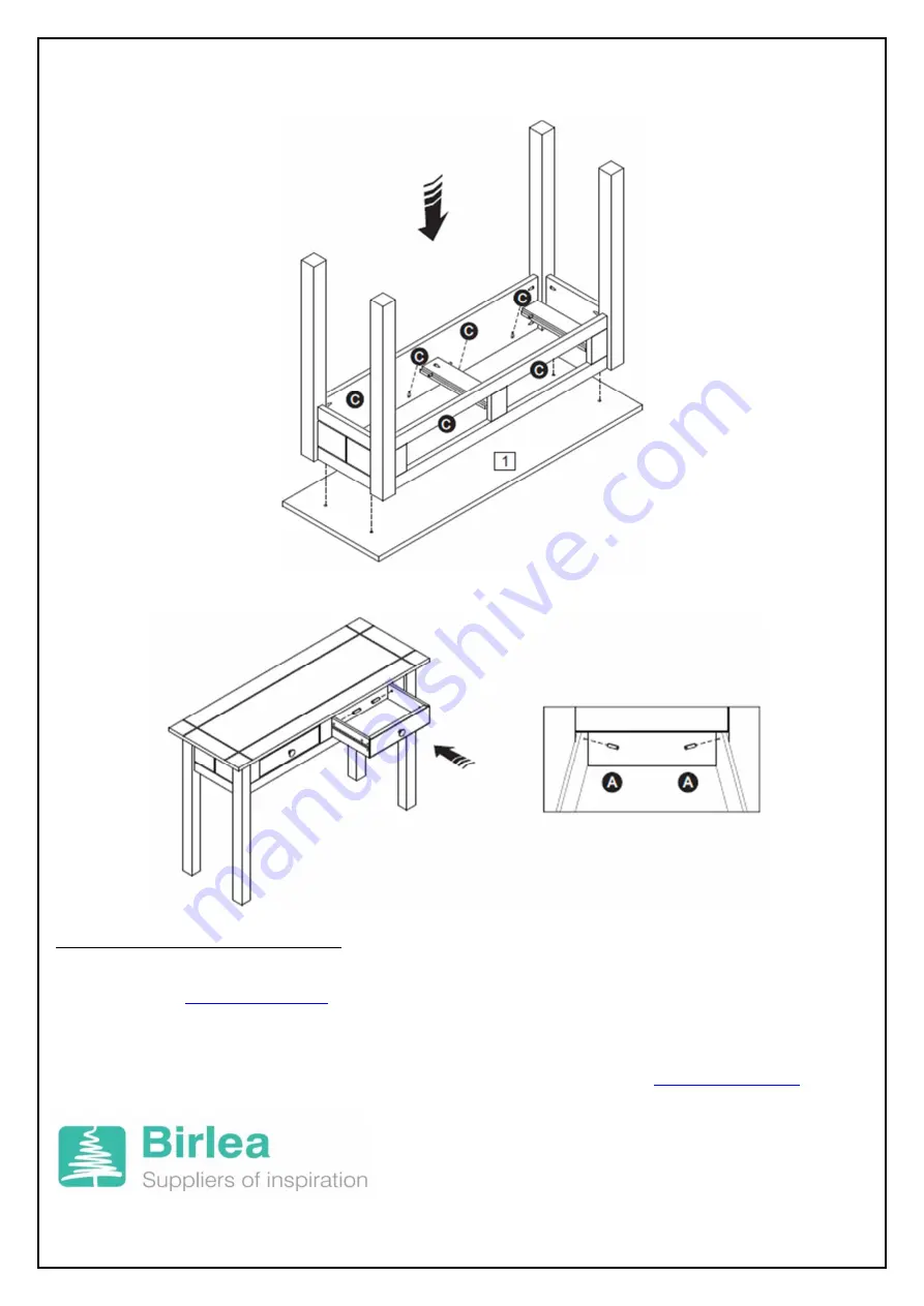 Birlea SANTIAGO 2 DRAWER CONSOLE TABLE Скачать руководство пользователя страница 6