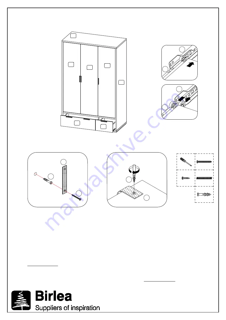 Birlea STOCKWELL 3 DOOR 2 DRAWER
WARDROBE Assembly Instructions Manual Download Page 9