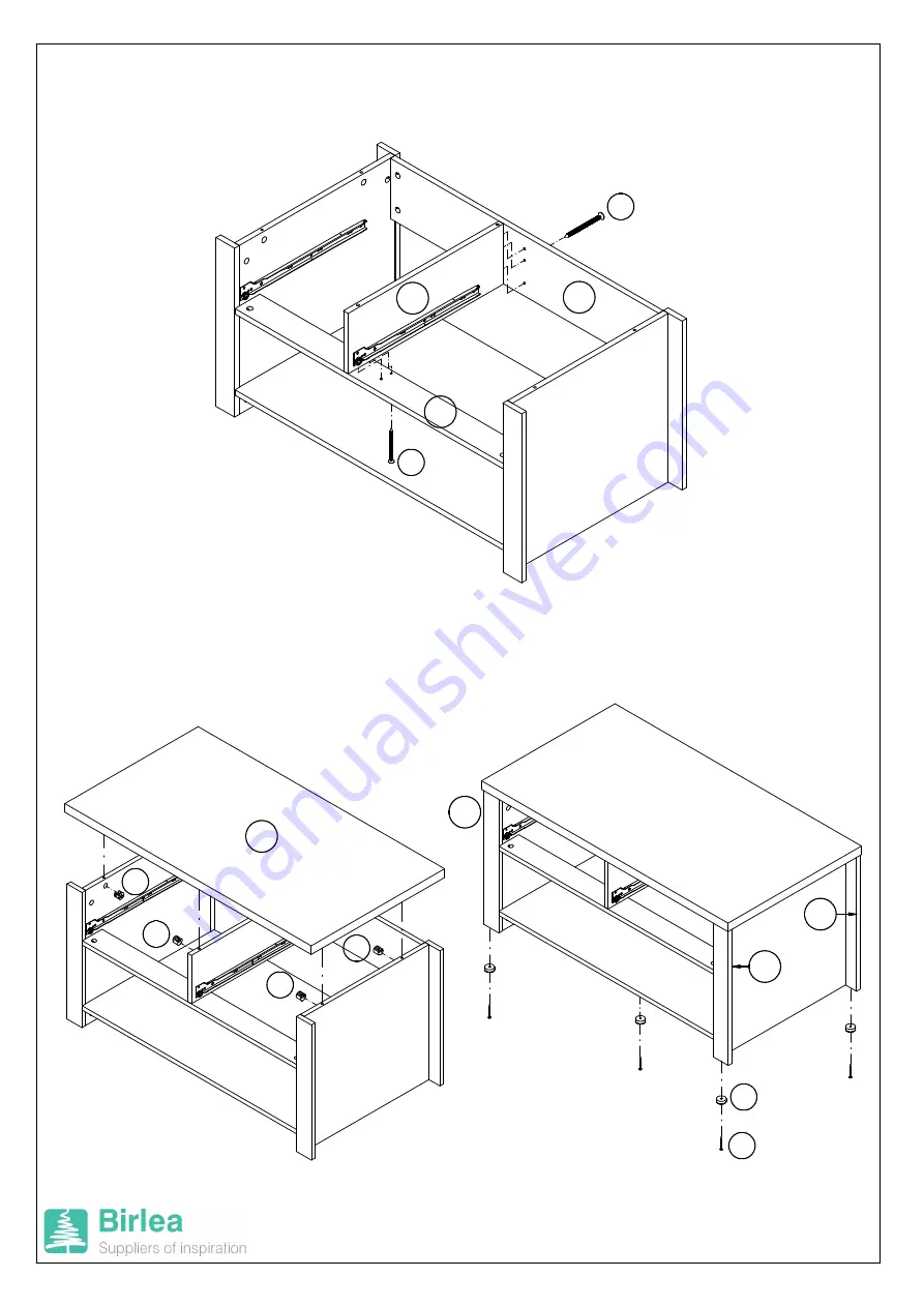 Birlea WINCHESTER 2 DRAWER COFFEE TABLE Assembly Instructions Manual Download Page 6