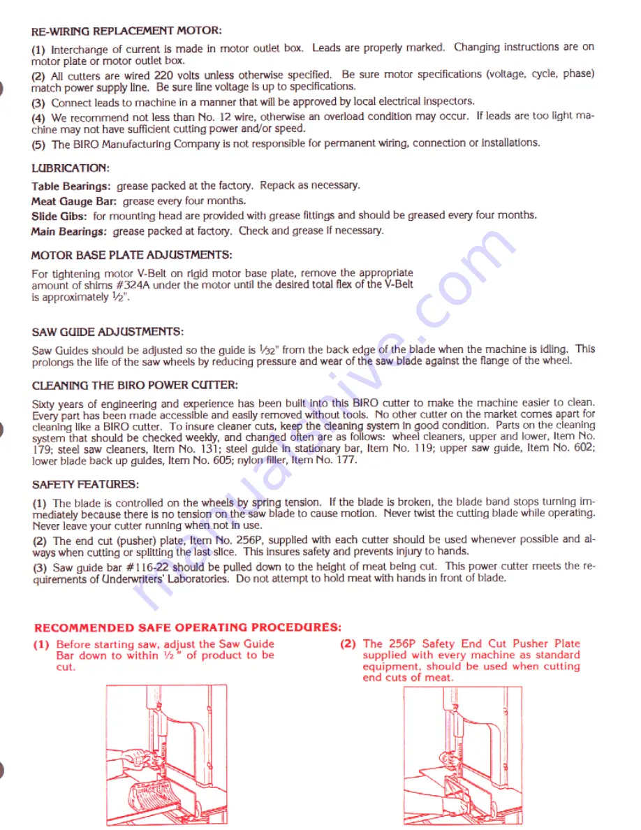 BIRO 34 Operating And Service Parts Download Page 3