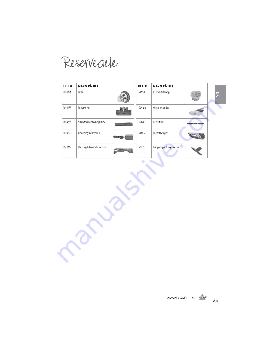 Bissell 1313 Series User Manual Download Page 35