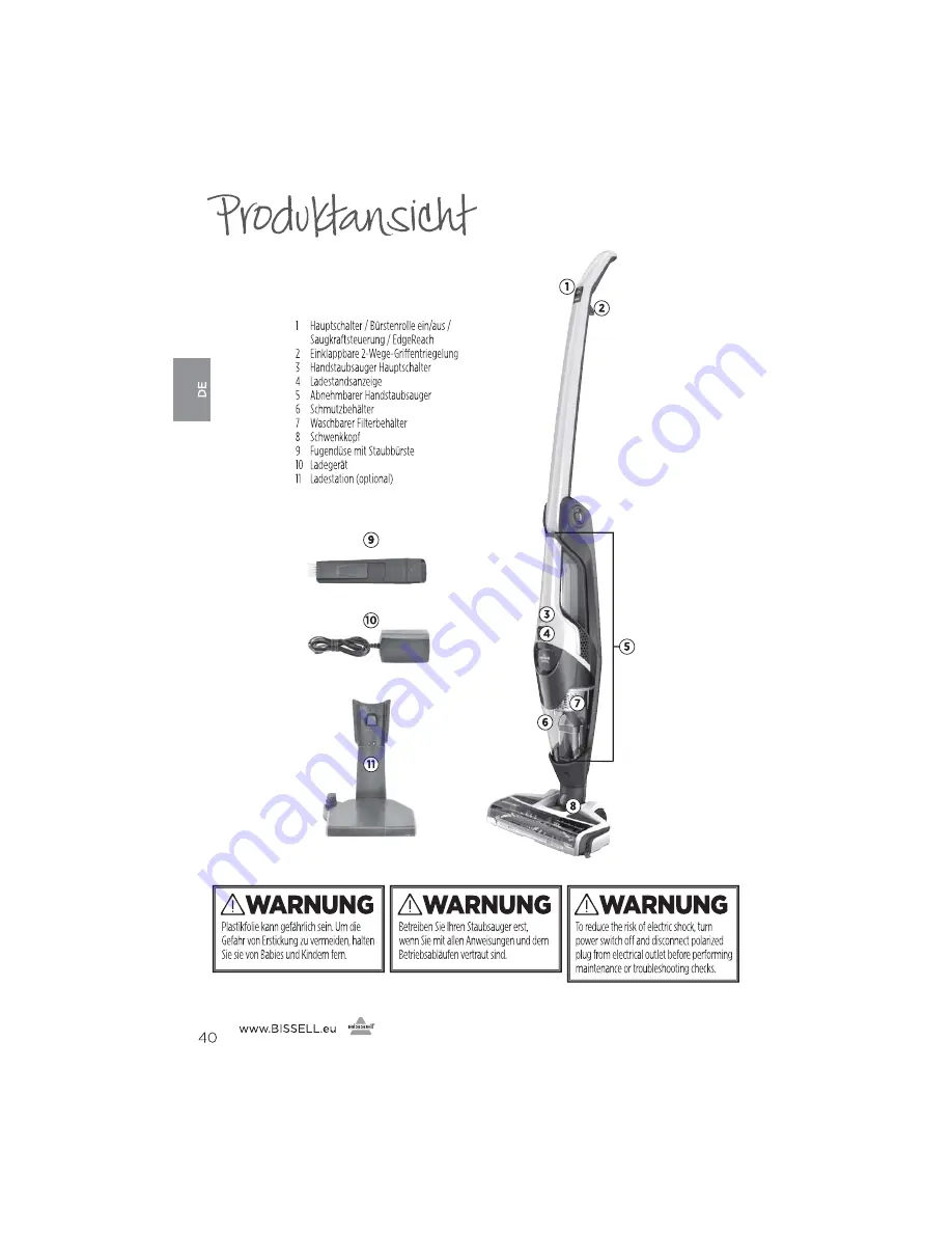 Bissell 1313 Series User Manual Download Page 40