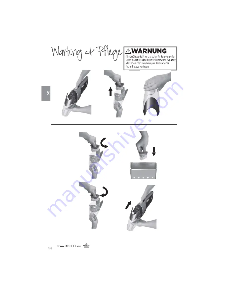 Bissell 1313 Series User Manual Download Page 44