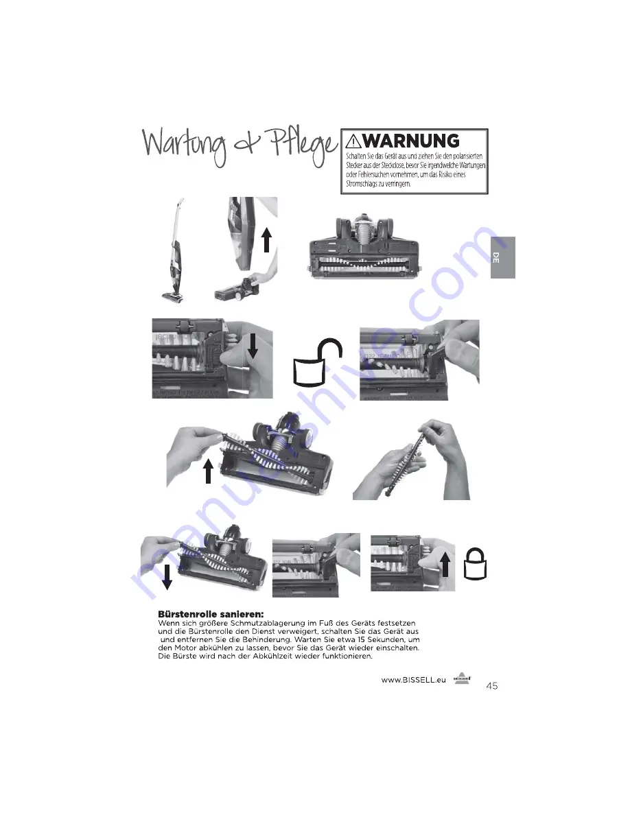 Bissell 1313 Series User Manual Download Page 45