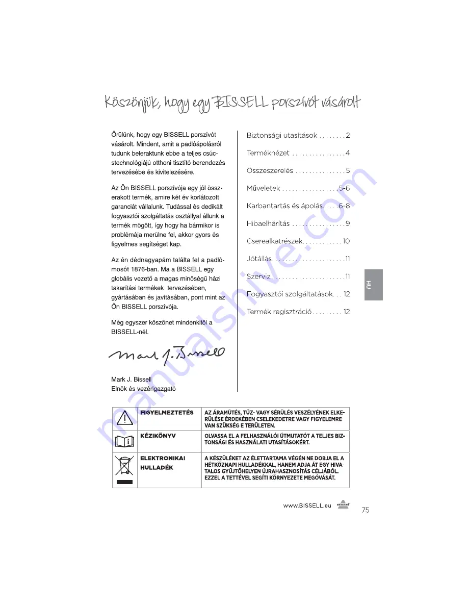 Bissell 1313 Series User Manual Download Page 75