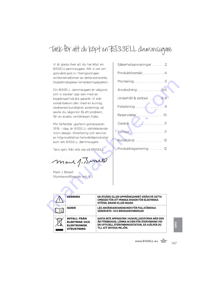 Bissell 1313 Series User Manual Download Page 147