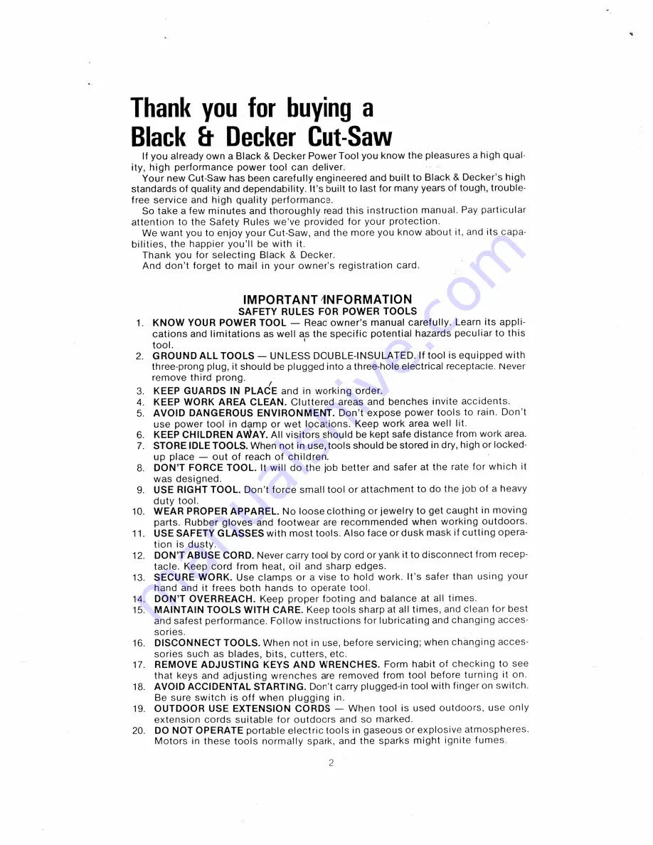 Black & Decker 3103-04 Instruction Manual Download Page 2