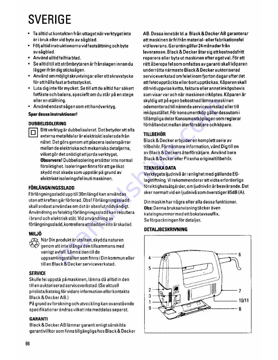 Black & Decker 374453 Instruction Manual Download Page 66