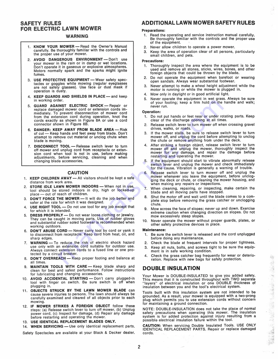 Black & Decker 8009 Owner'S Manual Download Page 2