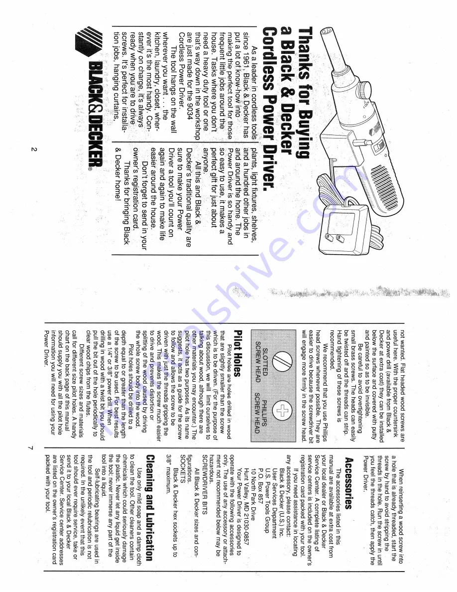 Black & Decker 9034 Instruction Manual Download Page 2