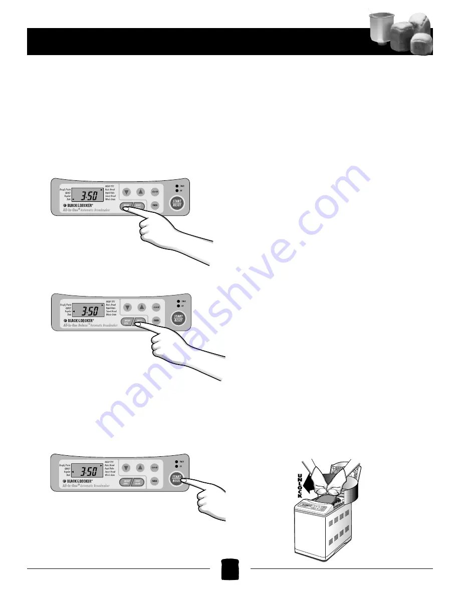 Black & Decker ALL-IN-ONE B1561 Operating Instructions & Cook Book Download Page 9