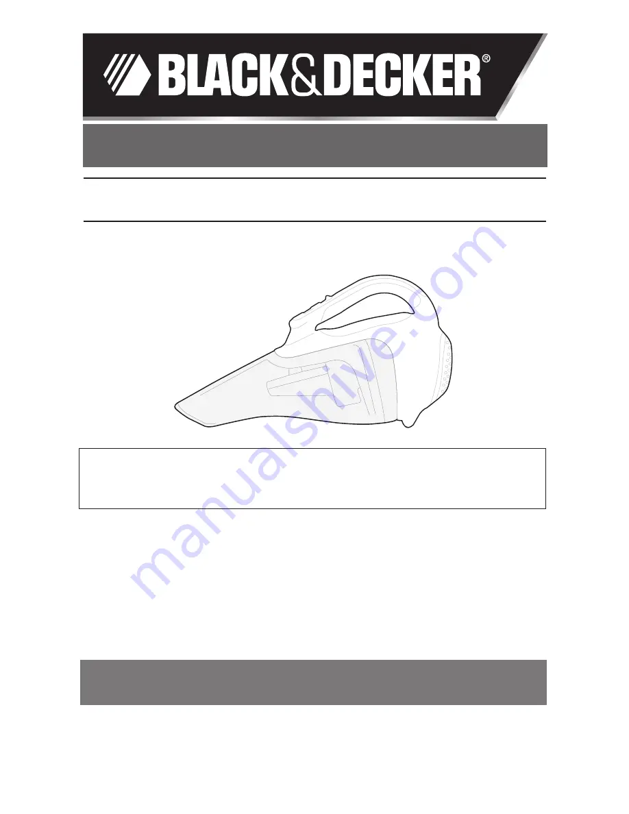 Black & Decker CWV9610 Instruction Manual Download Page 1