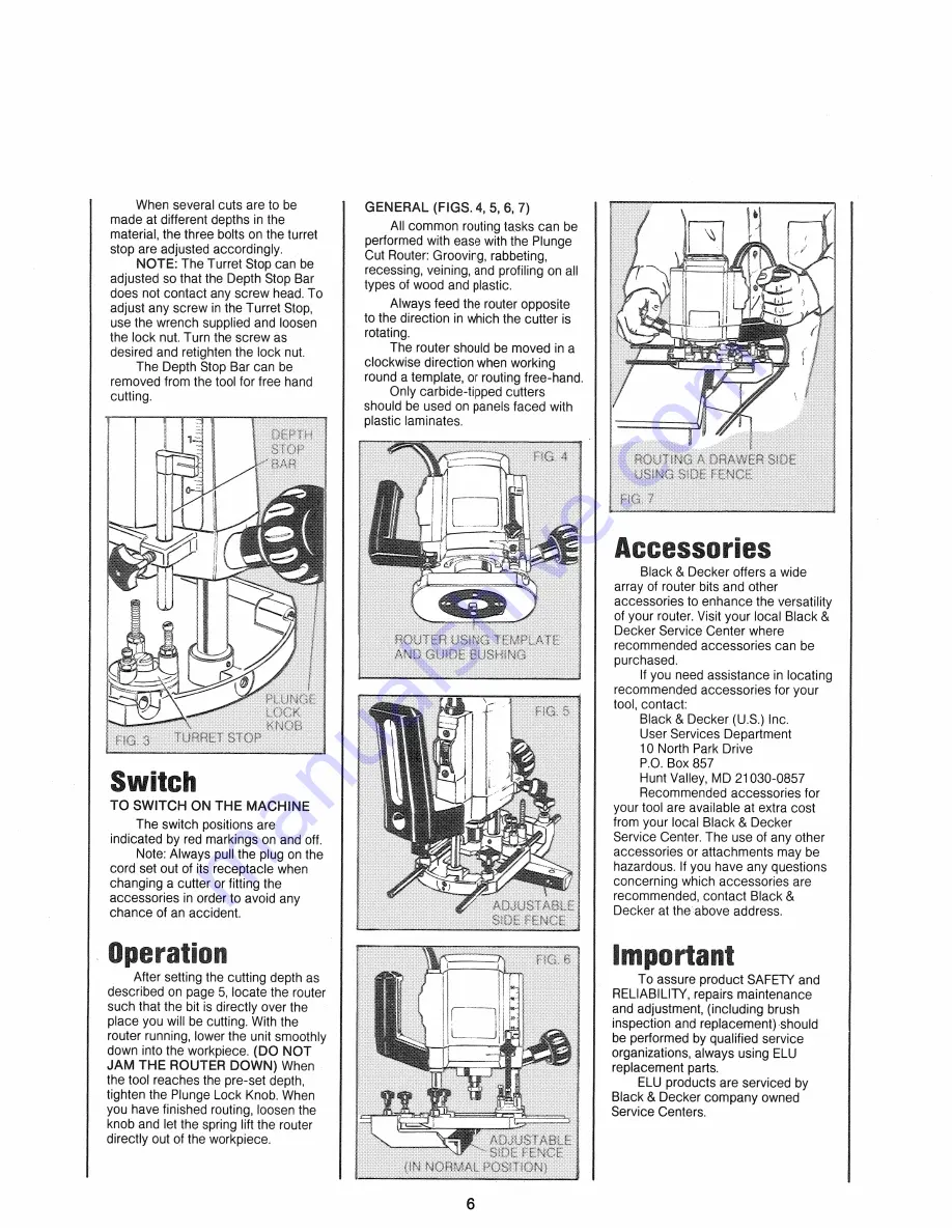 Black & Decker ELU 3303 Instruction Manual Download Page 6