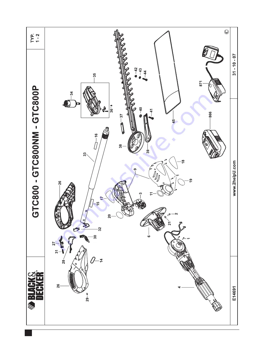 Black & Decker GTC800 Original Instructions Manual Download Page 12