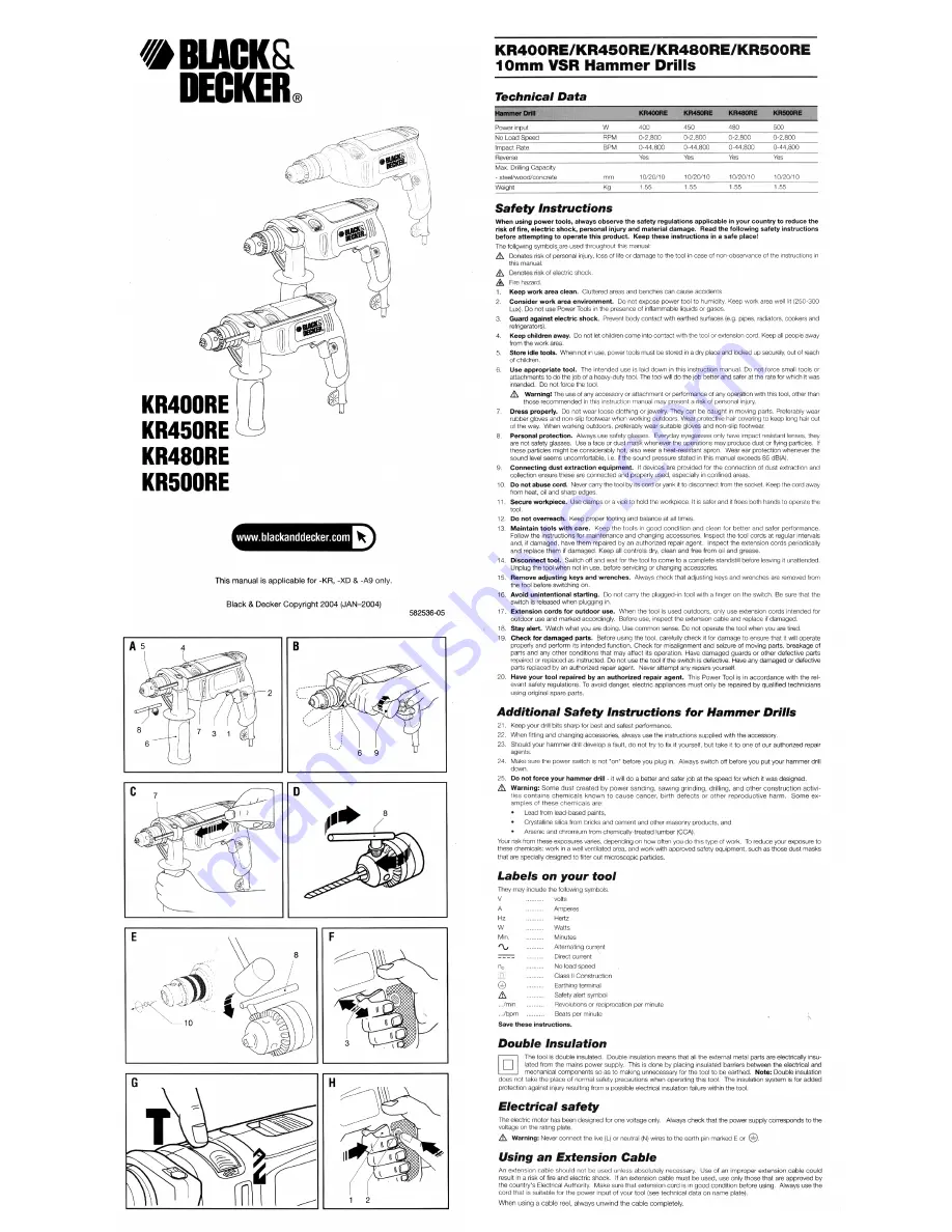 Black & Decker KR400RE Скачать руководство пользователя страница 1