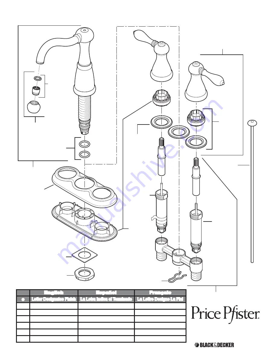 Black & Decker Price Pfister Marielle 46 Series Скачать руководство пользователя страница 14