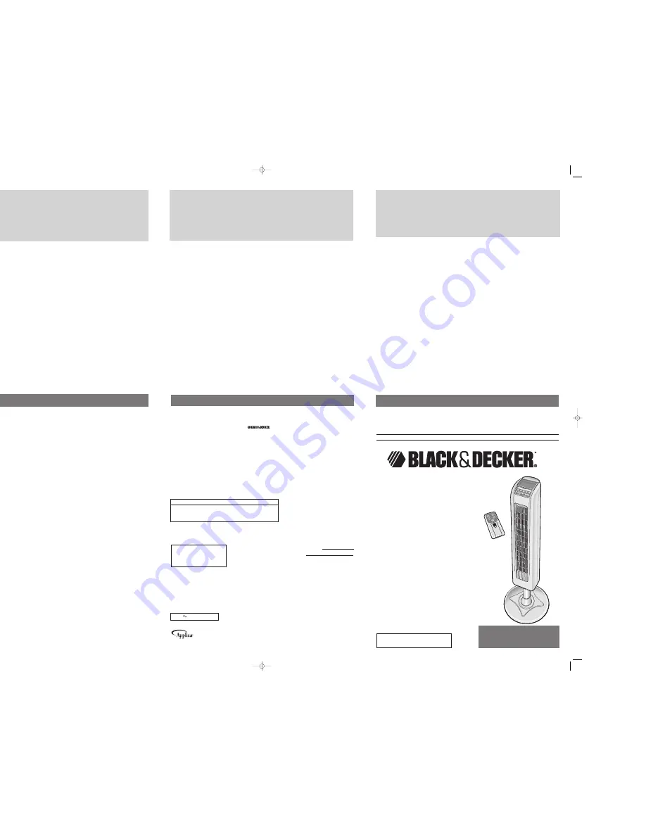 Black & Decker Typhoon BDTF1012W Use And Care Book Download Page 2